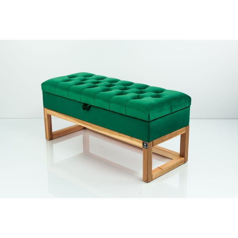 Kufer Pikowany Butelkowa Żółcień Cytrynowa Guzik Tapicerowany/Kryształ Q-1 Rozmiary od 50 cm do 200 cm