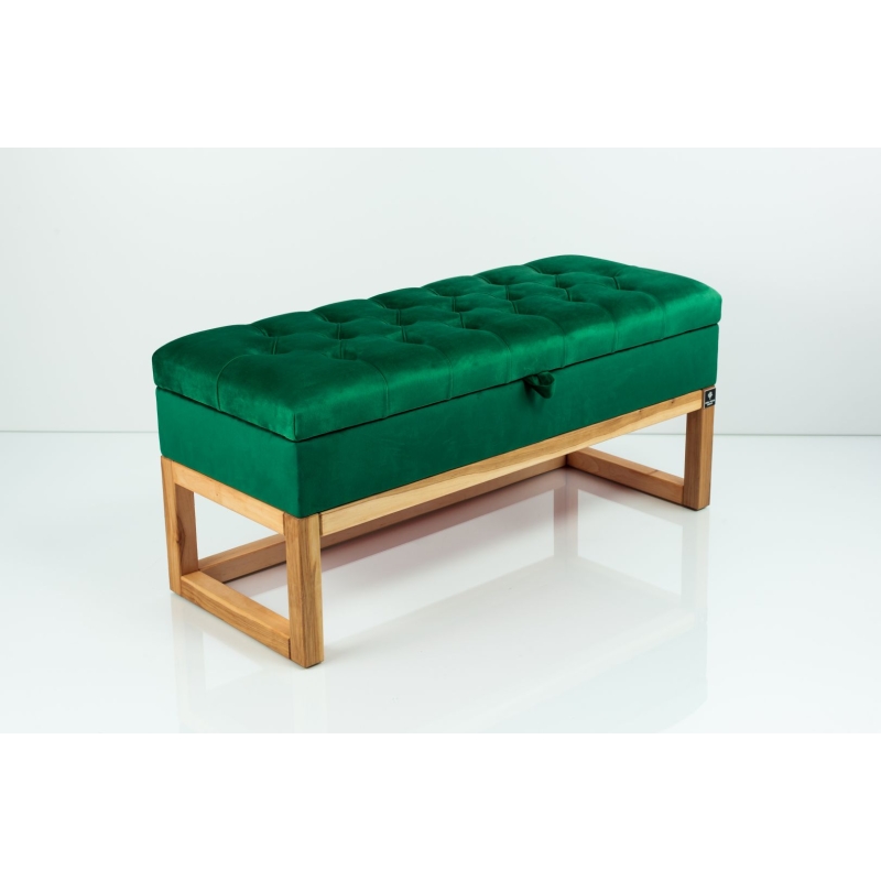Kufer Pikowany Butelkowa Żółcień Cytrynowa Guzik Tapicerowany/Kryształ Q-1 Rozmiary od 50 cm do 200 cm