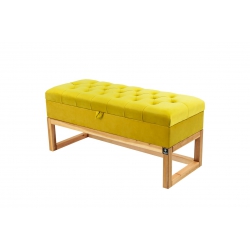 Kufer Pikowany Butelkowa Żółcień Cytrynowa Guzik Tapicerowany/Kryształ Q-1 Rozmiary od 50 cm do 200 cm