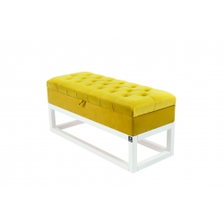 Kufer Pikowany Butelkowa Żółcień Cytrynowa Guzik Tapicerowany/Kryształ Q-1 Rozmiary od 50 cm do 200 cm