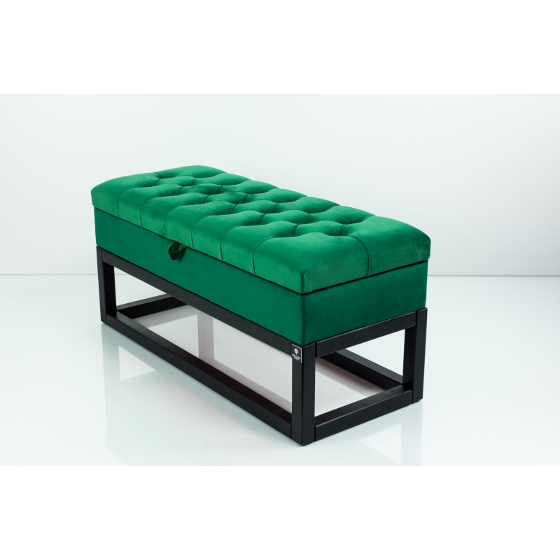 Kufer Pikowany Butelkowa Żółcień Cytrynowa Guzik Tapicerowany/Kryształ Q-1 Rozmiary od 50 cm do 200 cm