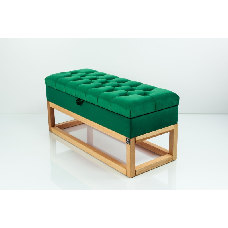 Kufer Pikowany Butelkowa Żółcień Cytrynowa Guzik Tapicerowany/Kryształ Q-1 Rozmiary od 50 cm do 200 cm