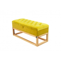 Kufer Pikowany Butelkowa Żółcień Cytrynowa Guzik Tapicerowany/Kryształ Q-1 Rozmiary od 50 cm do 200 cm