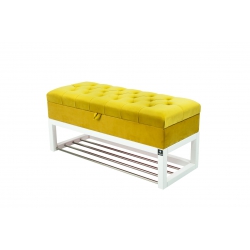 Kufer Pikowany Butelkowa Żółcień Cytrynowa Guzik Tapicerowany/Kryształ Q-1 Rozmiary od 50 cm do 200 cm
