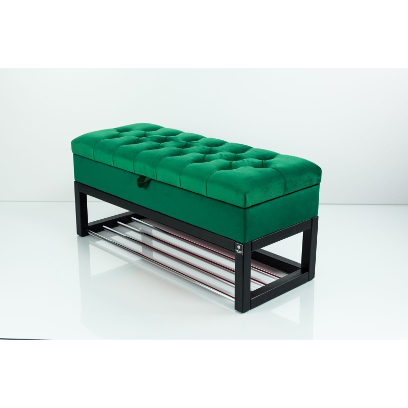 Kufer Pikowany Butelkowa Żółcień Cytrynowa Guzik Tapicerowany/Kryształ Q-1 Rozmiary od 50 cm do 200 cm