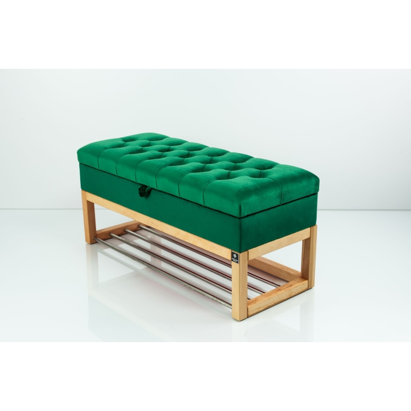 Kufer Pikowany Butelkowa Żółcień Cytrynowa Guzik Tapicerowany/Kryształ Q-1 Rozmiary od 50 cm do 200 cm