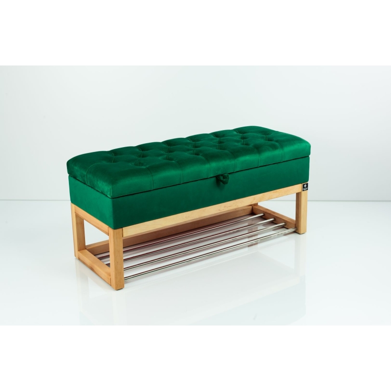 Kufer Pikowany Butelkowa Żółcień Cytrynowa Guzik Tapicerowany/Kryształ Q-1 Rozmiary od 50 cm do 200 cm