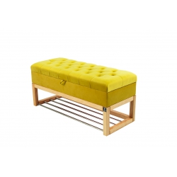 Kufer Pikowany Butelkowa Żółcień Cytrynowa Guzik Tapicerowany/Kryształ Q-1 Rozmiary od 50 cm do 200 cm