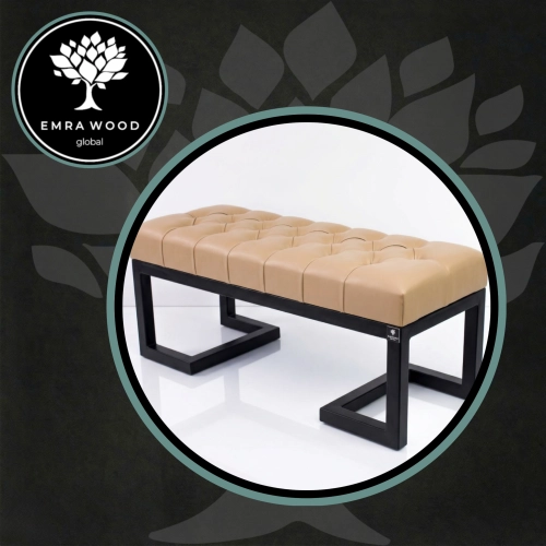 Upholstered Synthetic Leather Quilted Seat