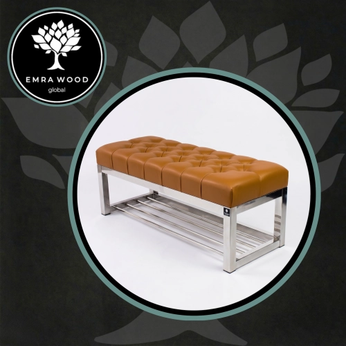Upholstered Synthetic Leather Quilted Seat