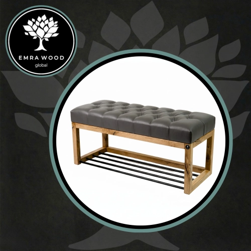 Upholstered Synthetic Leather Quilted Seat