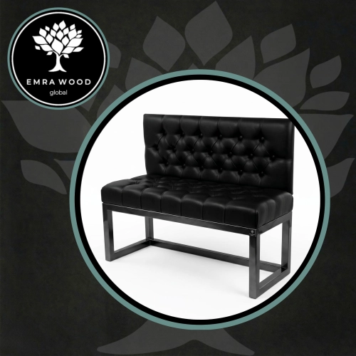 Upholstered Synthetic Leather Quilted Seat