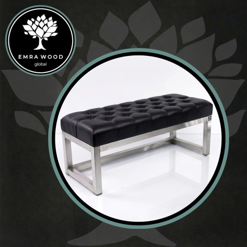 Upholstered Synthetic Leather Quilted Seat