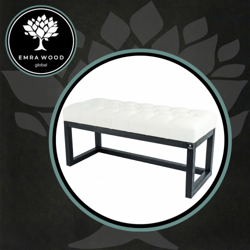 Upholstered Synthetic Leather Quilted Seat