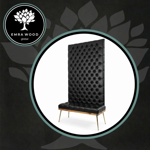 Upholstered Synthetic Leather Quilted Seat