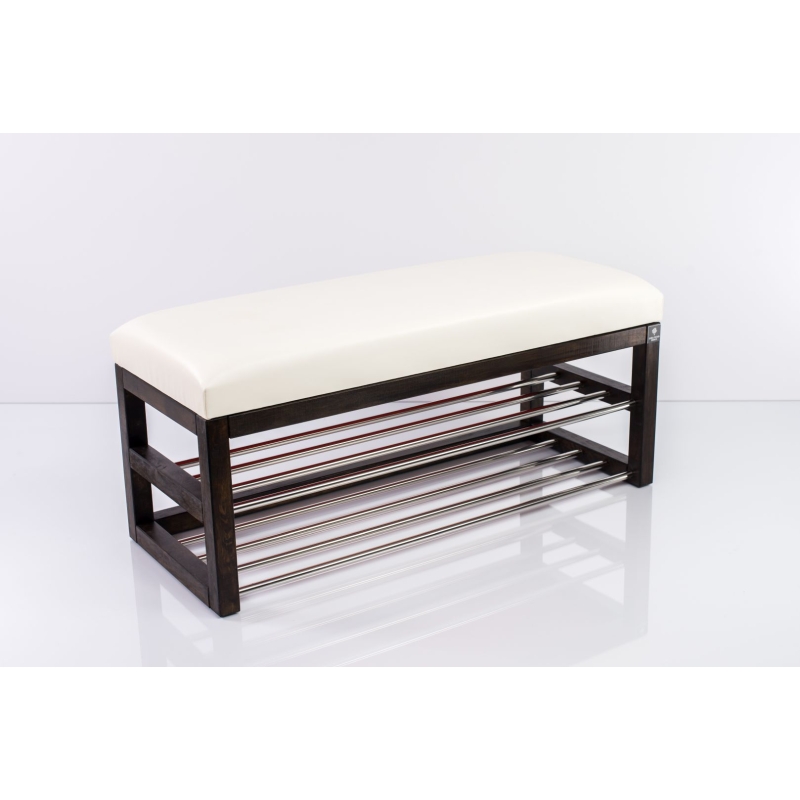 Smooth Upholstered Wooden Bench Eco Leather LPG-5 FLORENCE-2521