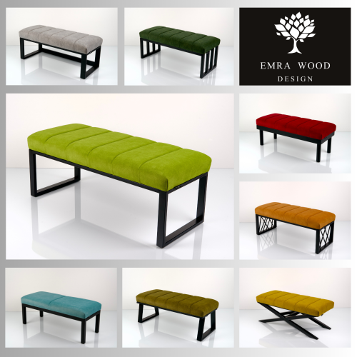 Upholstered Metal Seat Benches